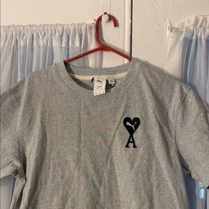 PUMA Men's X Ami Graphic T-Shirt collaboration Size Medium Gray